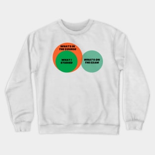 Venn Diagram: Student University Exam Study What’s in the course Crewneck Sweatshirt